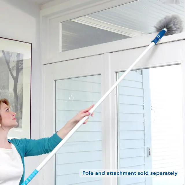 Alt view image 4 of 4 - Cobweb & Corner Duster Dusters for Cleaning, Compatible with Telescopic Poles, Dusting Tools, Great for Ceilings, Moldings, HVAC & Floor Vents, and Corners, White/Black