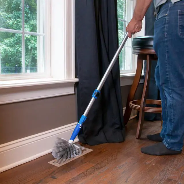 Alt view image 3 of 4 - Cobweb & Corner Duster Dusters for Cleaning, Compatible with Telescopic Poles, Dusting Tools, Great for Ceilings, Moldings, HVAC & Floor Vents, and Corners, White/Black