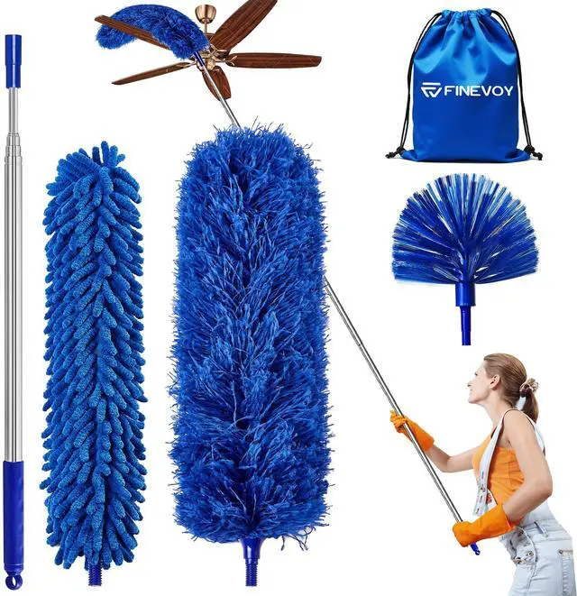 Main image of Dusters for Cleaning, Duster with Extension Pole 5 in 1 Kit, Cobweb Duster, Long Dusters for High Ceilings, Microfiber Dusters for Ceiling Fan, Blinds and Furniture