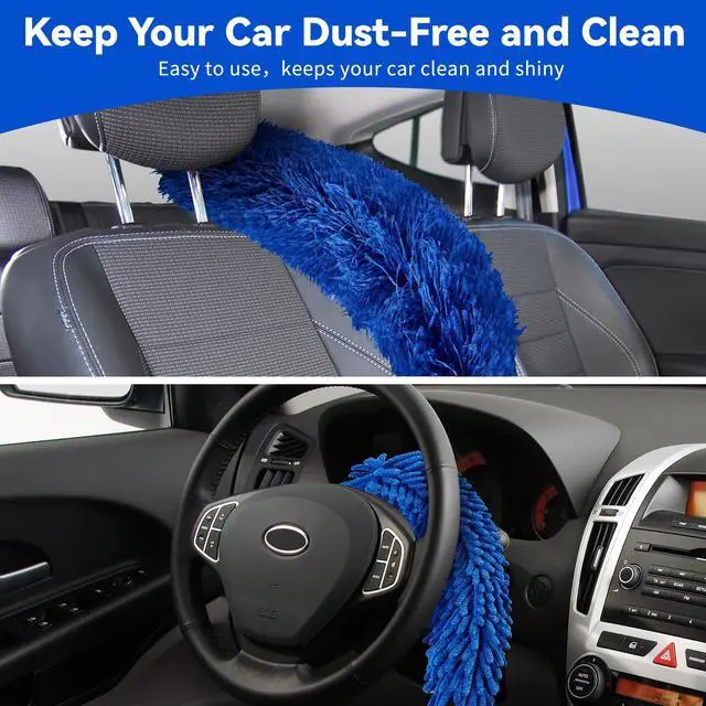 Alt view image 5 of 7 - Dusters 6-in-1 Kit, Duster with Extension Pole 100 Inches, Dusters for Cleaning, Cobweb Duster, Microfiber Feather Gap Duster Cleaner for Fans, Blinds, Cars and Furniture
