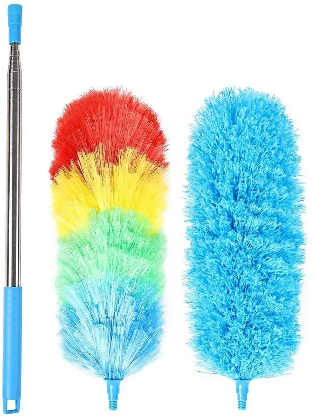 Main image of Rainbow Extendable Static Duster Reusable Microfiber Duster with 100" Telescoping Pole, Beandable and Washable Dusters Head for Cleaning Ceiling, Fan, Furniture