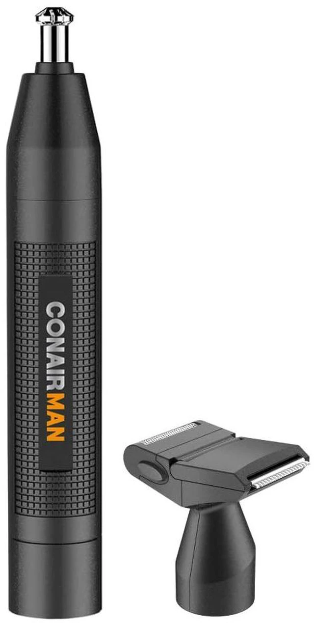 Main image of Nose Hair Trimmer for Men, For Nose, Ear, and Eyebrows, Patent 360 Bevel Blade for No Pull, No Snag Trimming Experience, Cordless Trimmer 2 piece Set with Detail and Shaver Attachments