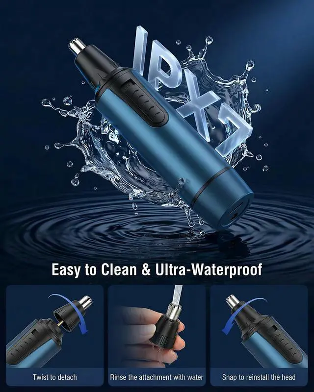 Alt view image 5 of 7 - Nose Hair Trimmer for Men,2026 Professional 3 in 1 Painless RechargeableEar and Nose Trimmer,IPX7 Waterproof Eyebrow Facial Hair Trimmer Body Grooming Kit Dual EdgeBlades