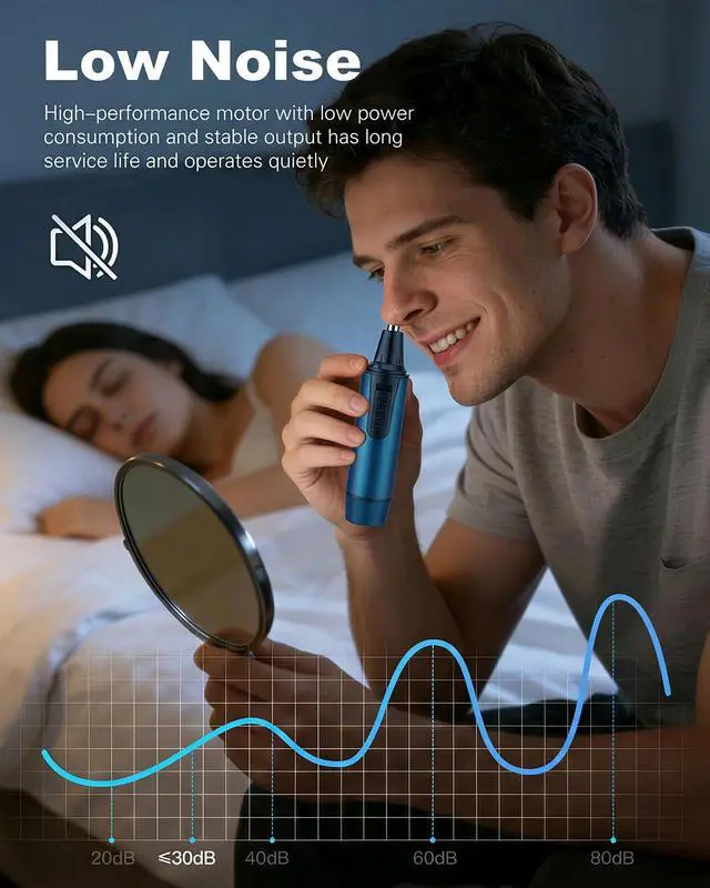Alt view image 6 of 7 - Nose Hair Trimmer for Men,2026 Professional 3 in 1 Painless RechargeableEar and Nose Trimmer,IPX7 Waterproof Eyebrow Facial Hair Trimmer Body Grooming Kit Dual EdgeBlades