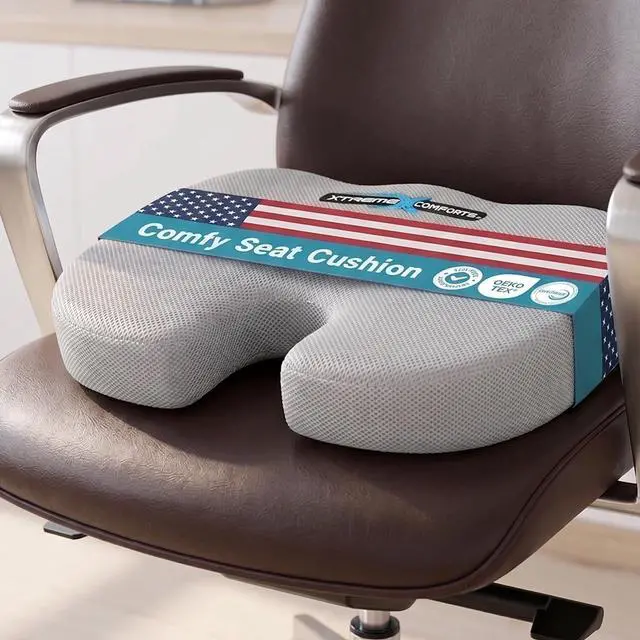 Main image of Seat Cushions | Office Chair Cushions for Desk, Car, Wheelchair| Ergonomic Memory Foam Seat Cushion for Support & Comfort | Helps Improve Sitting Posture for Work & Body Relief