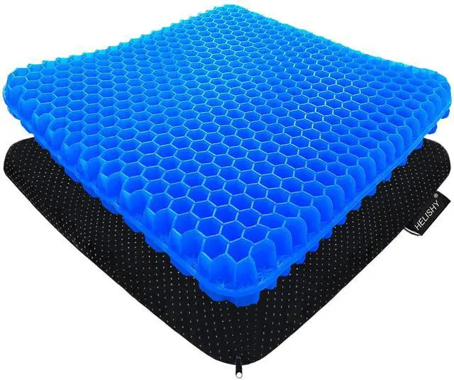 Main image of Gel Seat Cushion for Long Sitting - 1.65inch Double Thick Cooling Egg Cushion for Back, Hip, Sciatica, Coccyx, Tailbone Pain Relief - Office Chair Car Seat Cushion Wheelchair Cushions
