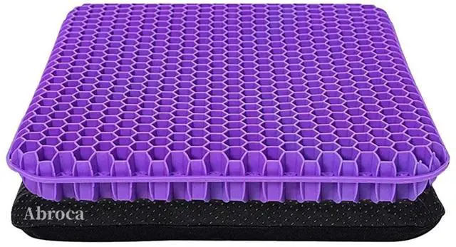 Main image of Gel Seat Cushion for Long Sitting, Double Thick Office Desk Home Wheelchair Seat Cushions for Back Hip Sciatica Tailbone Pain Sore Pressure Relief, Gel Cooling Game Chair Pads for Car Truck Driver