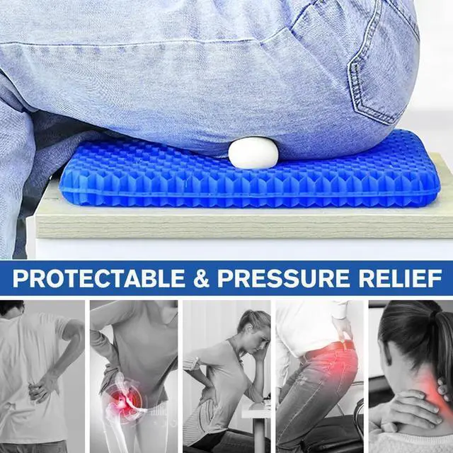 Alt view image 5 of 7 - Egg Gel Seat Cushion, Breathable Gel Cushion Chair Pads with Non-Slip Cover for Home Office Car Wheelchair, Honeycomb Design Egg Seat Cushion As Seen On TV