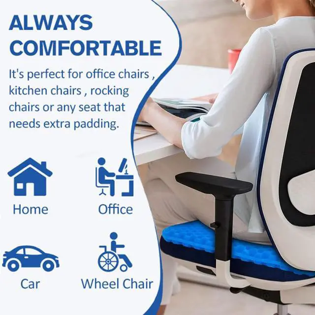 Alt view image 6 of 7 - Egg Gel Seat Cushion, Breathable Gel Cushion Chair Pads with Non-Slip Cover for Home Office Car Wheelchair, Honeycomb Design Egg Seat Cushion As Seen On TV