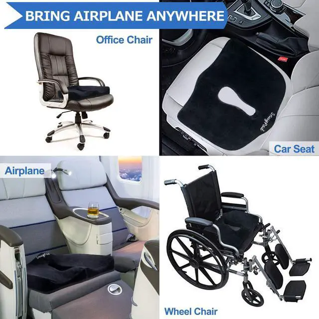 Alt view image 3 of 5 - Orthopedic Memory Foam Seat Cushion for Office Chair Sciatica Tailbone Back Pain Relief Sitting Pillows - Truck Driver Cars Front Seats Pillow Wheelchair Kitchen Chairswith with No-Slip Bottom