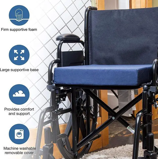 Alt view image 2 of 6 - Seat and Chair Cushion for Office Chairs, Wheelchairs, Scooters, Kitchen Chairs or Car Seats, FSA HSA Eligible, for Support and Height while Reducing Stress on Back, Tailbone or Sciatica