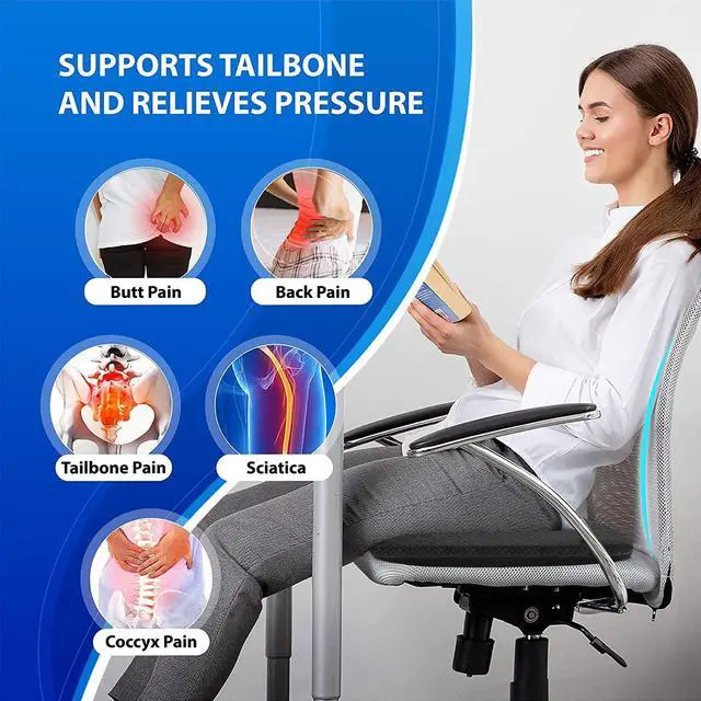 Alt view image 7 of 7 - Gel Seat Cushion, Double Thick Egg Gel Cushion for Pressure Pain Relief, Breathable Wheelchair Cushion Chair Pads for Car Seat Office Chair (16x14x1.65inch)