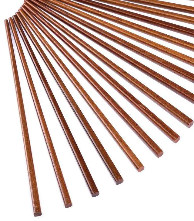 Alt view image 7 of 7 - Wooden Chopsticks Reusable Dishwasher Safe 10 Pairs Chinese Asian Korea Iron Wood Handmade Chopstick Natural Healthy for Cooking Eating Restaurants Gourmets Noodles Portable Long Brown