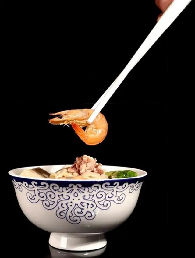 Alt view image 3 of 7 - Porcelain Chopsticks, 9.5 Inch Ceramic Reusable Chopstick, 5 Pairs Chinese Chopsticks Gift Sets with Case, Dishwasher Safe