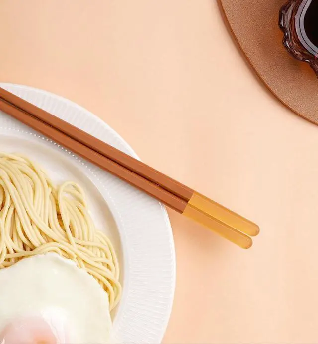 Alt view image 6 of 7 - Modern Design Chopsticks - Reusable, Dishwasher Safe, Non-Slip Fiberglass, Ice Fog Multi Color, 5 Pairs, 9.5in/24cm, Great for Chinese, Japanese, Korean Cuisine