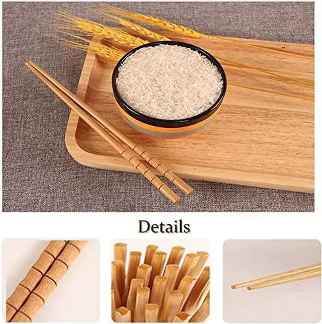 Alt view image 2 of 6 - 10-Pairs Reusable Bamboo Chopsticks Set Travel Chopsticks with Case Reusable Chinese Korean Japanese Bamboo Portable Chopsticks