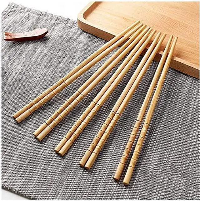 Alt view image 3 of 6 - 10-Pairs Reusable Bamboo Chopsticks Set Travel Chopsticks with Case Reusable Chinese Korean Japanese Bamboo Portable Chopsticks