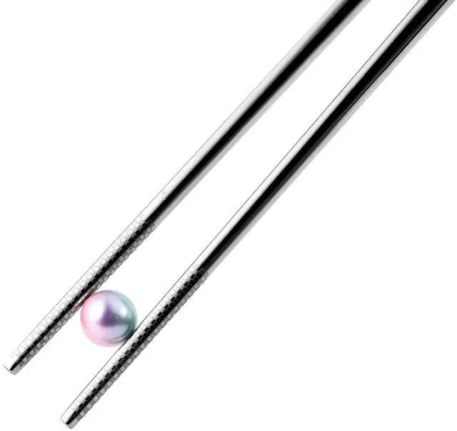 Alt view image 3 of 7 - Metal Chopsticks ,Stainless Steel Non-Slip Design Chopsticks Reusable Dishwasher Safe Chop Sticks Laser Engraved Dragon Pattern 5 Pairs Gift Set