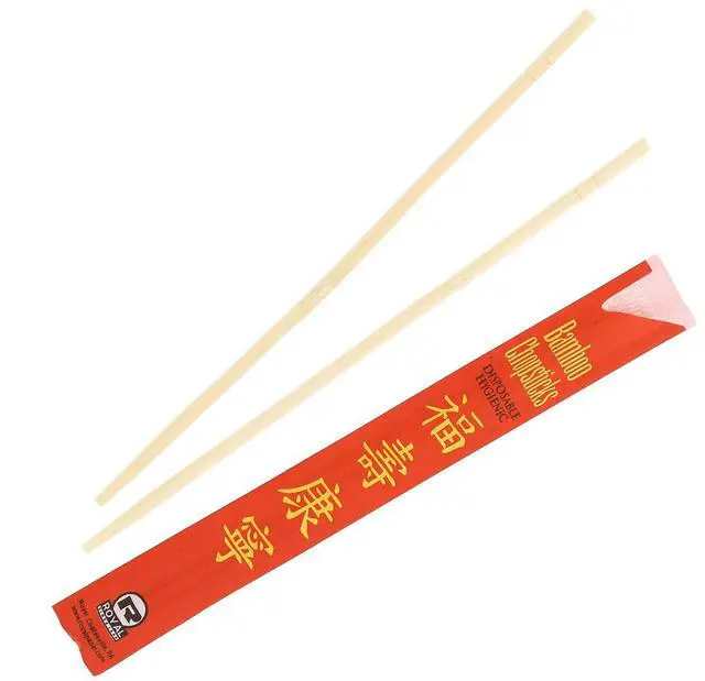 Main image of Premium Disposable Bamboo Chopsticks, 9" Sleeved and Separated, UV Treated, Bag of 100