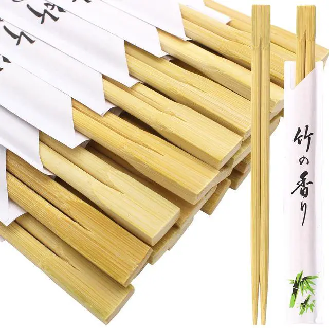 Main image of 100 Pairs 9 inches Smooth Disposable Bamboo Chopsticks Individually Wrapped Chopstick for Sushi Noodles Splinter-Proof Design