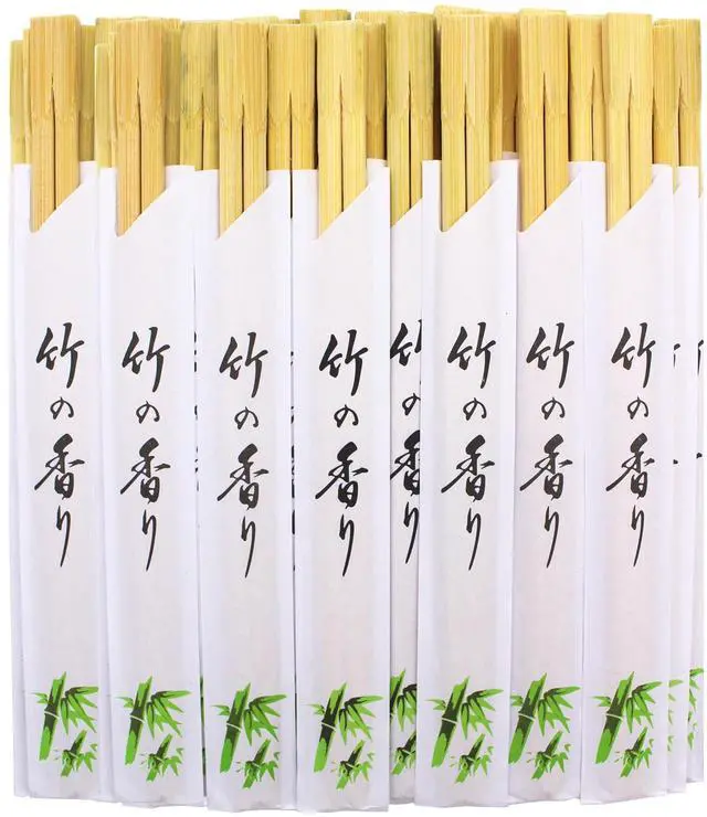 Alt view image 2 of 7 - 100 Pairs 9 inches Smooth Disposable Bamboo Chopsticks Individually Wrapped Chopstick for Sushi Noodles Splinter-Proof Design