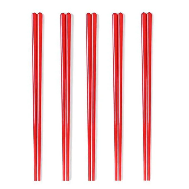 Alt view image 3 of 6 - Ceramic Chopsticks Set of 5, Porcelain Chinese Chopsticks Easy To Clean, 9.6-Inch (Red)