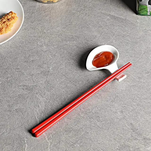 Alt view image 5 of 6 - Ceramic Chopsticks Set of 5, Porcelain Chinese Chopsticks Easy To Clean, 9.6-Inch (Red)