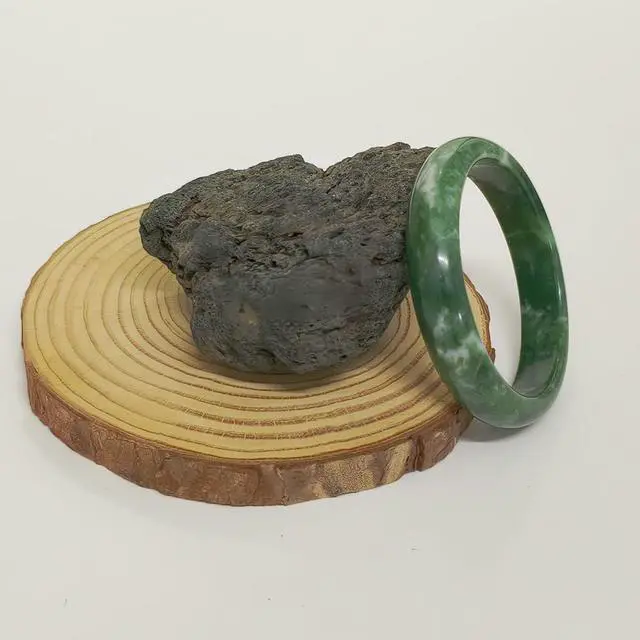 Alt view image 4 of 7 - Jade Bracelet For Women, Green Stone Bangle Natural Gradient Chinese Style Bracelets With Box Wealth Fortune Healing Protection Good Luck Jewelry Gift (Dark Green, 60mm/2.36in)