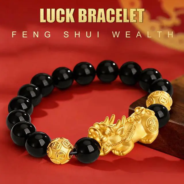Alt view image 3 of 7 - 5 Pcs set Feng Shui Good Luck Bracelets 12mm for Men Women Chinese Fengshui Lucky Bracelet with Pixiu Dragon Charm Attracts Good Luck Wealth Money