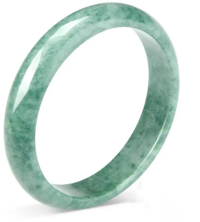 Main image of 2.4'' Natural Jade Bracelet for Women Jade Bangle Bracelets with Box Good Luck Bangle Jewelry Gift for Mother(Natural Green)