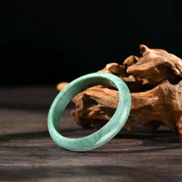 Alt view image 4 of 6 - 2.4'' Natural Jade Bracelet for Women Jade Bangle Bracelets with Box Good Luck Bangle Jewelry Gift for Mother(Natural Green)