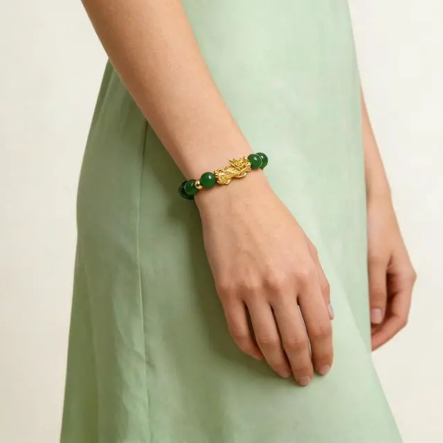 Alt view image 3 of 7 - Jade Bangle Bracelet for Women Green Nephrite Jade Bangle Pixiu Bracelet Chinese Symbol Jewelry Gift for Her Lucky Charm
