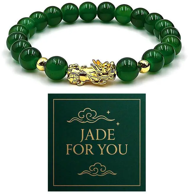 Main image of Jade Bangle Bracelet for Women Green Nephrite Jade Bangle Pixiu Bracelet Chinese Symbol Jewelry Gift for Her Lucky Charm