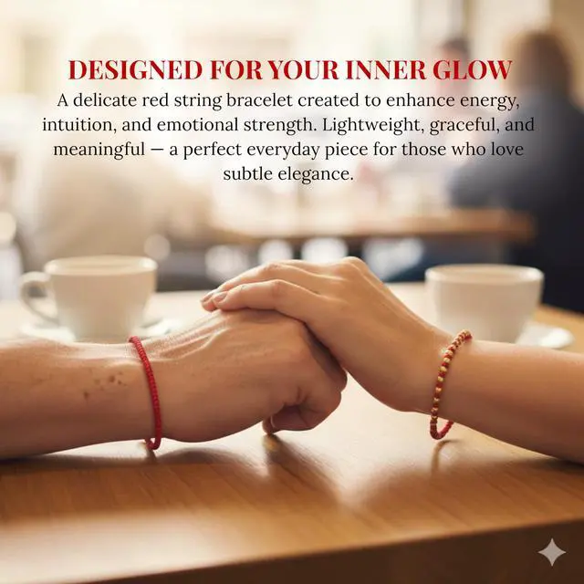 Alt view image 5 of 7 - Lucky Red String Bracelet With Gold plated Beads