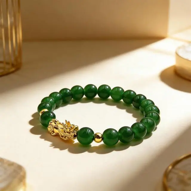 Alt view image 7 of 7 - Jade Bangle Bracelet for Women Green Nephrite Jade Lucky Bracelet with Gift Card, Gold Luck Elegant Chinese Jewelry