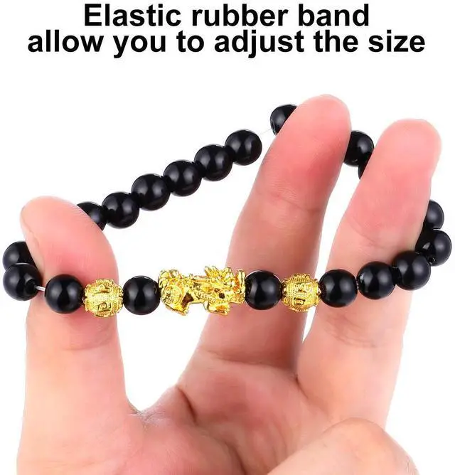 Alt view image 4 of 7 - 6 Pcs Feng Shui Bracelets Bulk for Men Women, Wealth and Luck Bracelet with Pixiu Charm for Protection Lucky Pi Yao Beaded Decorations Chinese Jewelry Gifts