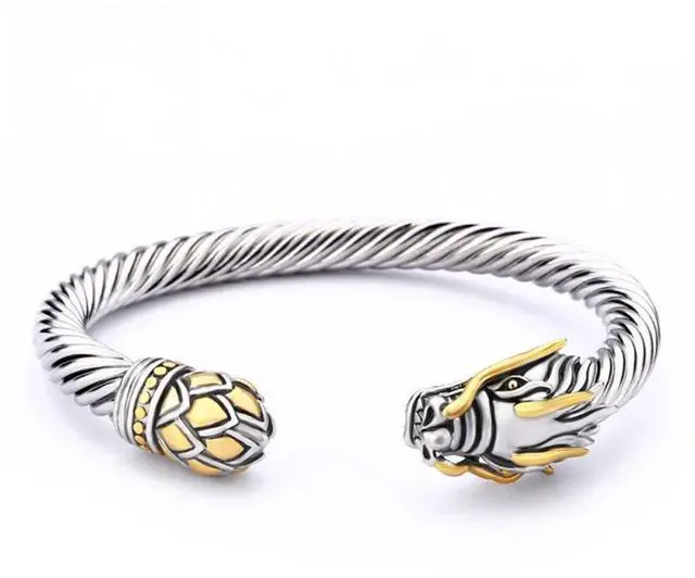 Alt view image 2 of 7 - Jewelry Chinese Dragon Twisted Cable Wire Bracelet Cuff Bangle Vintage Cable Classics (Dragon Cable Cuff)