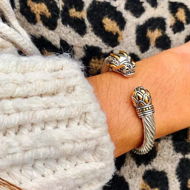 Alt view image 6 of 7 - Jewelry Chinese Dragon Twisted Cable Wire Bracelet Cuff Bangle Vintage Cable Classics (Dragon Cable Cuff)