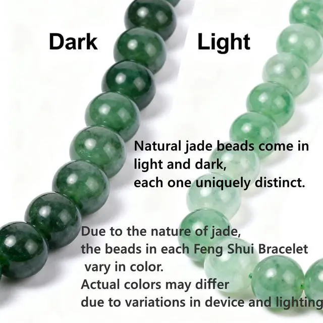Alt view image 3 of 7 - Feng Shui Jade Pixiu Bracelet - Adjustable Wealth Attracting Lucky Charm Bracelets, Natural Green Beads, Good Luck Pi Xiu Bracelet for Men & Women, Energy Protection Jewelry Gift (Dark Green)