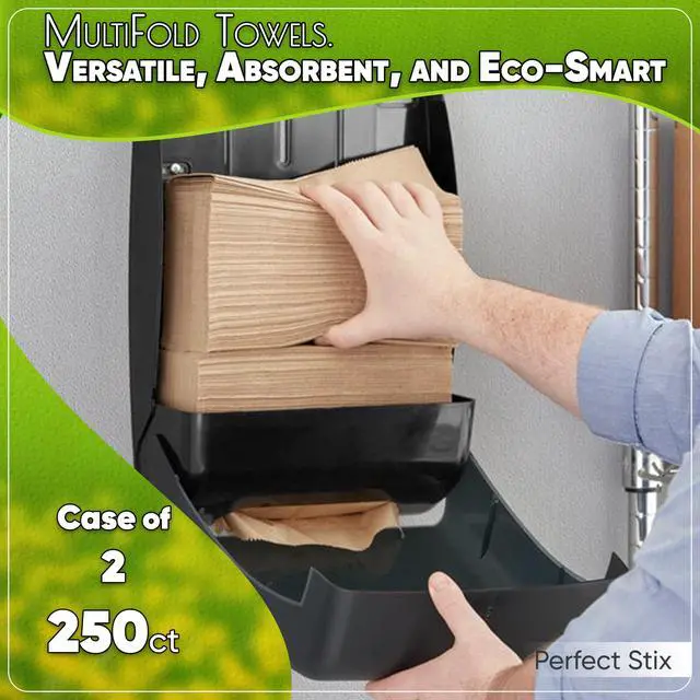Alt view image 4 of 4 - Kraft MultiFold Paper Towels- Pack of 2-250ct. Total 500 Towels
