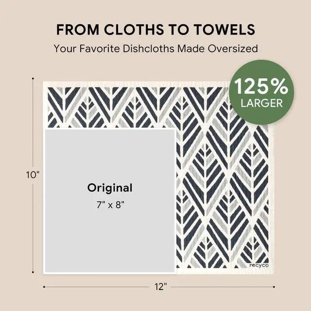 Alt view image 2 of 7 - Swedish Dishcloths for Kitchen | 4 Pack Oversized Washable Dish Rags | Large Cellulose Reusable Cleaning Paper Towels | Absorbent Counter Dish Cloth Sponge XL Kitchen Wipes, 12" L x 10" W