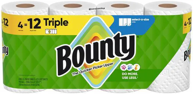 Main image of Paper Towels Select-A-Size, White, 4 Triple Rolls = 12 Regular Rolls