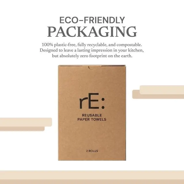 Alt view image 6 of 6 - Reusable Paper Towels Washable, Plant-Based Viscose Rayon Cleaning Cloths Biodegradable, Ultra-Absorbent, Odor-Resistant Eco-Friendly Alternative for Kitchen & Home, 50 Sheets