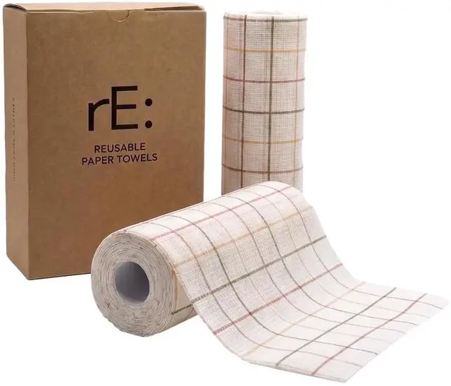 Main image of Reusable Paper Towels Eco-Friendly Washable Paper Towel Alternative Plant-Based Viscose Rayon, Biodegradable, Ultra-Absorbent, Fast-Drying Replaces 10+ Standard Rolls