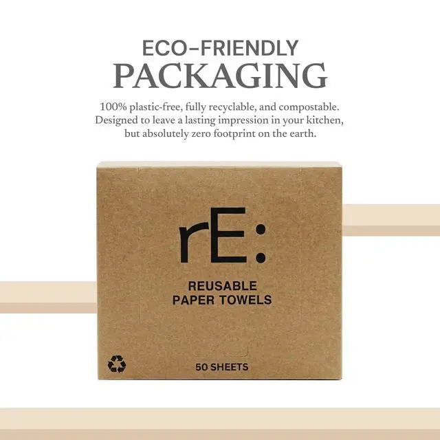 Alt view image 7 of 7 - Reusable Paper Towels Eco-Friendly Washable Paper Towel Alternative Plant-Based Viscose Rayon, Biodegradable, Ultra-Absorbent, Fast-Drying Replaces 10+ Standard Rolls