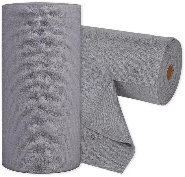 Main image of Microfiber Rags 50 Pack - 12" x 12" Tear Away Reusable Towels, Ultra Absorbent Microfiber Cleaning Cloth, Lint Free Washable Cloths for Kitchen, Home & Auto, Reusable Paper Towels Alternative, Grey