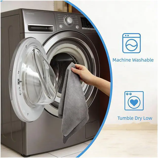 Alt view image 6 of 7 - Microfiber Rags 50 Pack - 12" x 12" Tear Away Reusable Towels, Ultra Absorbent Microfiber Cleaning Cloth, Lint Free Washable Cloths for Kitchen, Home & Auto, Reusable Paper Towels Alternative, Grey
