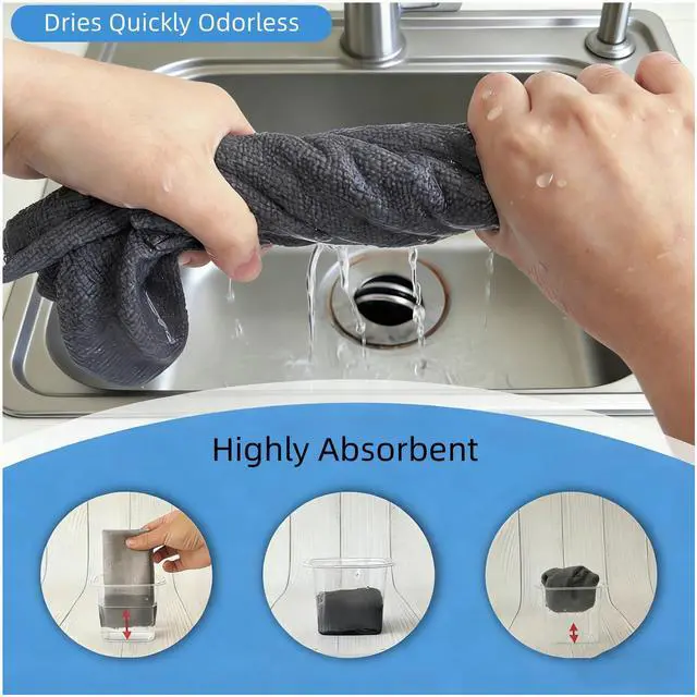Alt view image 7 of 7 - Microfiber Rags 50 Pack - 12" x 12" Tear Away Reusable Towels, Ultra Absorbent Microfiber Cleaning Cloth, Lint Free Washable Cloths for Kitchen, Home & Auto, Reusable Paper Towels Alternative, Grey