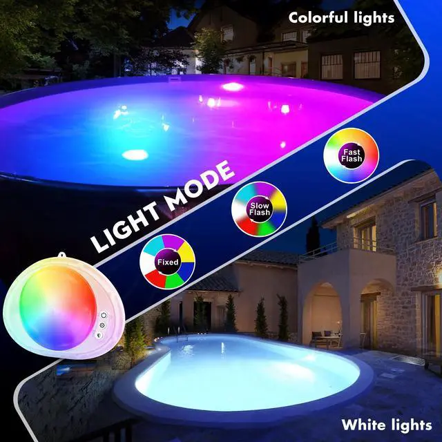 Alt view image 2 of 7 - Pool Lights for Inground & Above Ground Pool, Underwater Submersible Swimming LED Pool Light with Remote Control,Waterproof Magnetic Pools Lights for Inground Above Ground Pools,Hot tub-1 PC