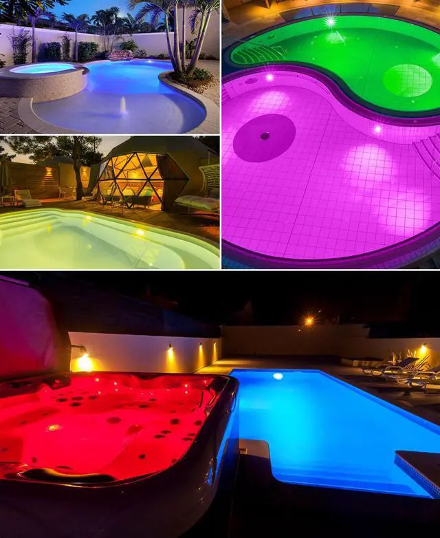 Alt view image 7 of 7 - Pool Lights for Inground & Above Ground Pool, Underwater Submersible Swimming LED Pool Light with Remote Control,Waterproof Magnetic Pools Lights for Inground Above Ground Pools,Hot tub-1 PC